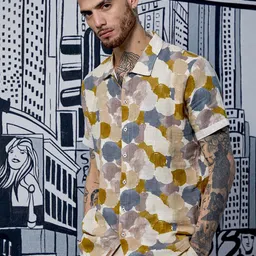 Campus Sutra Abstract Print Shirt-image-19
