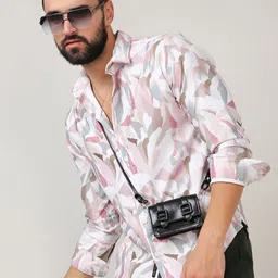 Campus Sutra White Classic Abstract Printed Spread Collar Casual Shirt-image-84