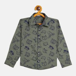 JWAAQ Boys Relaxed Fit Conversational Printed Cotton Casual Shirt-image-41