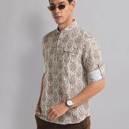 AD By Arvind Slim Fit Opaque Printed Casual Shirt-picture-6