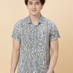 Being Human Slim Fit Abstract Printed Casual Shirt-image-58