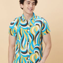 Being Human Slim Fit Geometric Printed Casual Shirt-image-60
