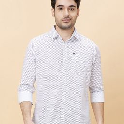 Being Human Micro Ditsy Printed Cotton Slim Fit Casual Shirt-image-92