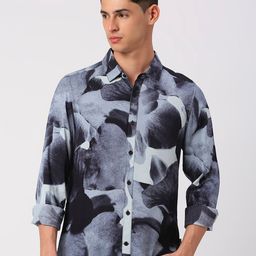 Being Human Abstract Printed Cotton Slim Fit Casual Shirt-image-34