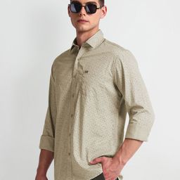 Arrow Sport Micro Ditsy Printed Spread Collar Curved Cotton Slim Fit Casual Shirt-image-50