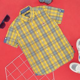 Pantaloons Junior Boys Tartan Checked Pure Cotton Casual Shirt-image-49