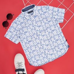 Pantaloons Junior Boys Geometric Printed Casual Shirt-image-95