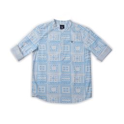 Allen Solly Junior Boys Ethnic Motif Printed Mandarin Collar Roll-Up Sleeves Casual Shirt-image-38