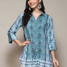 Biba Chevron Printed Spread Collar Casual Shirt-picture-40