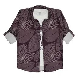 CAVIO Boys 2 Pcs Standard Floral Opaque Printed Casual Shirt-image-75