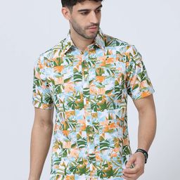THE FORMAL CLUB Men Modern Floral Opaque Printed Casual Shirt-image-62