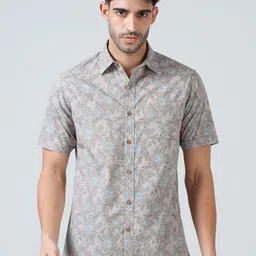 THE FORMAL CLUB Men Modern Floral Opaque Printed Casual Shirt-picture-19