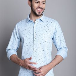 Cantabil Abstract Printed Comfort Regular Fit Cotton Casual Shirt-image-5