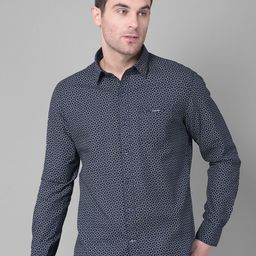 Canary London Smart Slim Fit Micro Ditsy Printed Cotton Casual Shirt-image-15