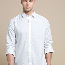 INVICTUS Standard Geometric Printed Slim Fit Cotton Shirt-image-96