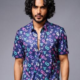 GO DEVIL Typography Printed Spread Collar Casual Shirt-image-46