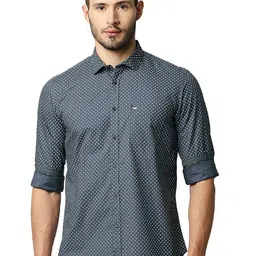 Basics Printed Slim Fit Opaque Cotton Casual Shirt-image-99