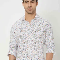 Mufti Trim Slim Fit Floral Sheer Printed Casual Shirt-image-29