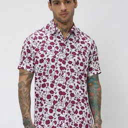 Mufti Trim Slim Fit Floral Printed Casual Shirt-image-55