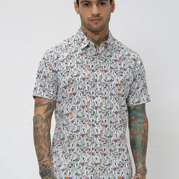 Mufti Trim Slim Fit Floral Printed Shirt-image-34