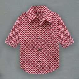 A T U N Boys Red Classic Floral Printed Casual Shirt-image-137