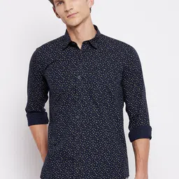 Duke Men Blue Slim Fit Printed Casual Shirt-image-99