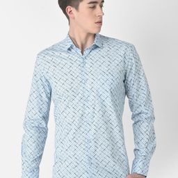 Crimsoune Club Men Slim Fit Diagonally Checked Cotton Casual Shirt-image-13