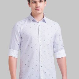Parx Men White Slim Fit Printed Casual Shirt-picture-21