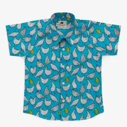STORY TAILOR Boys Blue & White Comfort Printed Casual Shirt-image-84