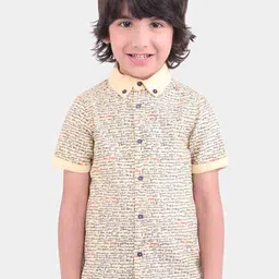 One Friday Boys Yellow Comfort Printed Casual Shirt-image-92