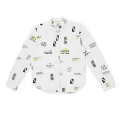 Pepe Jeans Boys White Printed Cotton Casual Shirt-picture-34