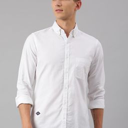 Thomas Scott Men White Slim Fit Cotton Casual  Sustainable Shirt-image-42