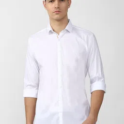 V Dot Men White Slim Fit Casual Shirt-image-52