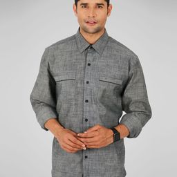 SHIRT THEORY Men Grey Comfort Casual Shirt-image-110