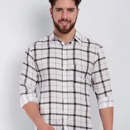 Vastraa Fusion Comfort Windowpane Checks Casual Shirt-image-19