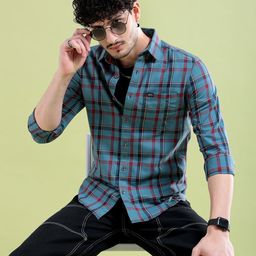 The Indian Garage Co Men Checked Cotton Casual Shirt-image-39