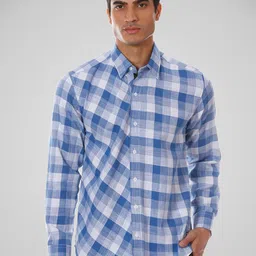SHIRT THEORY Men Blue Comfort Checked Casual Shirt-picture-43