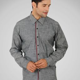 SHIRT THEORY Men Grey Comfort Casual Shirt-image-123