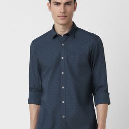 Peter England Casuals Slim Fit Micro Ditsy Printed Cotton Casual Shirt-picture-14