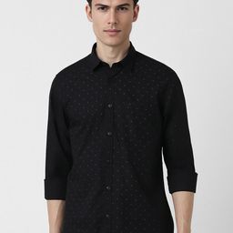Peter England Casuals Slim Fit Micro Ditsy Printed Cotton Casual Shirt-image-90