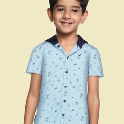 Allen Solly Junior Boys Blue Striped Pure Cotton Casual Shirt-image-39