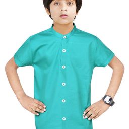 MADE IN THE SHADE Boys Band Collar Solid Cotton Casual Shirt-picture-21