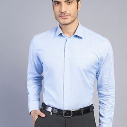 JADE BLUE Solid Cotton Formal Shirt-picture-8