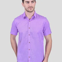 PRINTCULTR Classic Spread Collar Short Sleeves Cotton Linen Casual Shirt-image-16