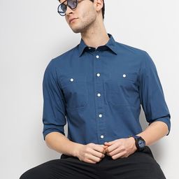 Celio Spread Collar Long Sleeves Cotton Classic Opaque Casual Shirt-picture-11