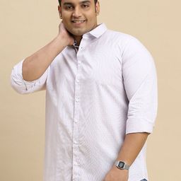 Sztori Plus Size Textured Cotton Classic Opaque Casual Shirt-image-75