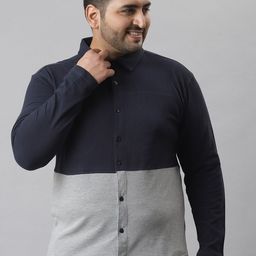 Instafab Plus Men Blue Classic Opaque Plus Size Casual Shirt-picture-55