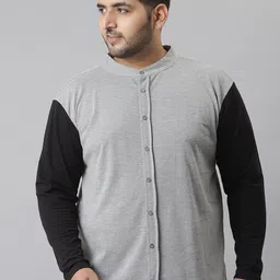 Instafab Plus Men Grey Classic Opaque Cotton Casual Shirt-picture-47