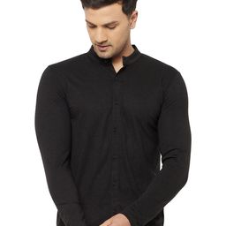 GLITO Comfort Mandarin Collar Cotton Casual Shirt-image-100