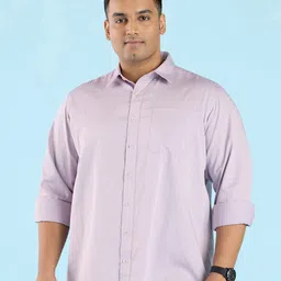 Big Hello - The Plus Life Checked Spread Collar Long Sleeves Cotton Casual Shirt-image-84